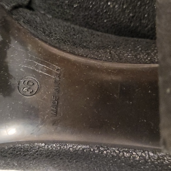 Roberto Festa Milano Black Leather Chain Pumps Size 6 - Picture 6 of 7